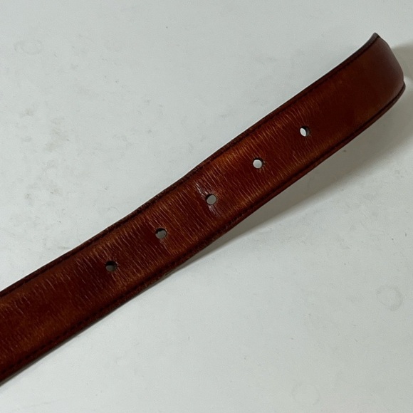 Allen Edmonds Made in USA 42W Classic Brown Leather Belt with Brass Buckle - Picture 8 of 11